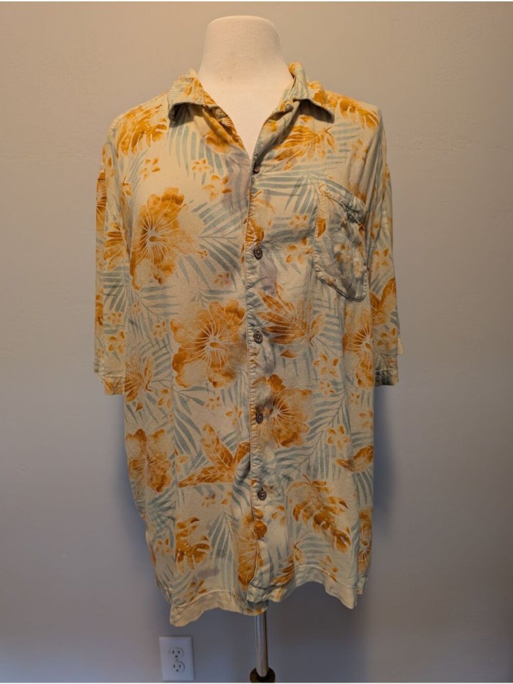 Puritan Men Short Sleeve Hawaiian Button Up XL Shirt